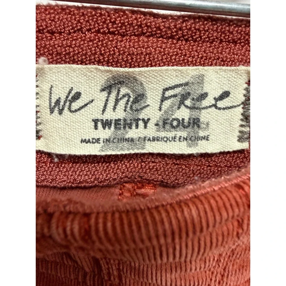 We The Free Free People Corduroy Bell Bottom Pants Size 24 Rust Brown Pull On
